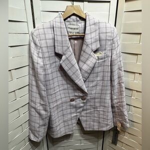 NWT John Meyer of Norwich Purple Plaid Blazer